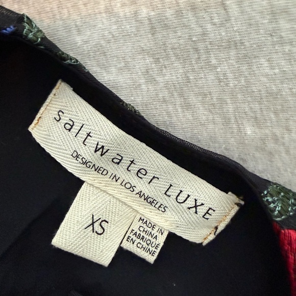 saltwater LUXE Floral Embroidered Black Top - Picture 6 of 6